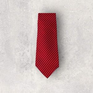 Lauren Ralph Lauren Red Silk Cotton Hand Finished Tie USA Made